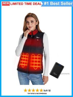 Heated Vest with Battery Pack, Sleeveless Quilted Slim Fit, Winter Warm